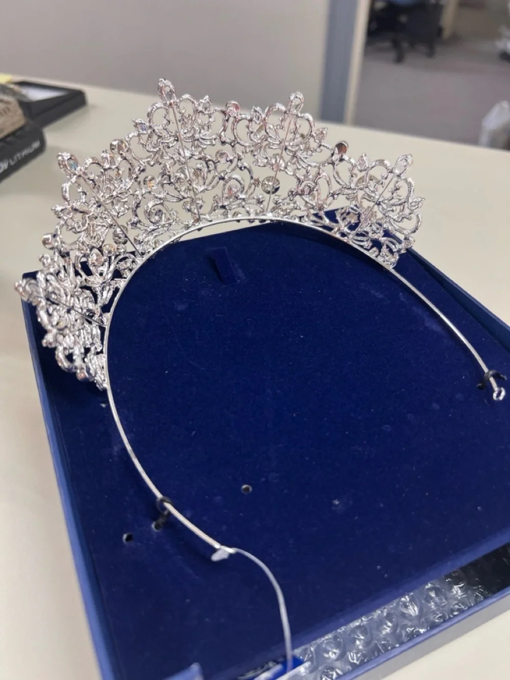 Silver Crystal Bridal Tiara - Sparkling Rhinestone Crown